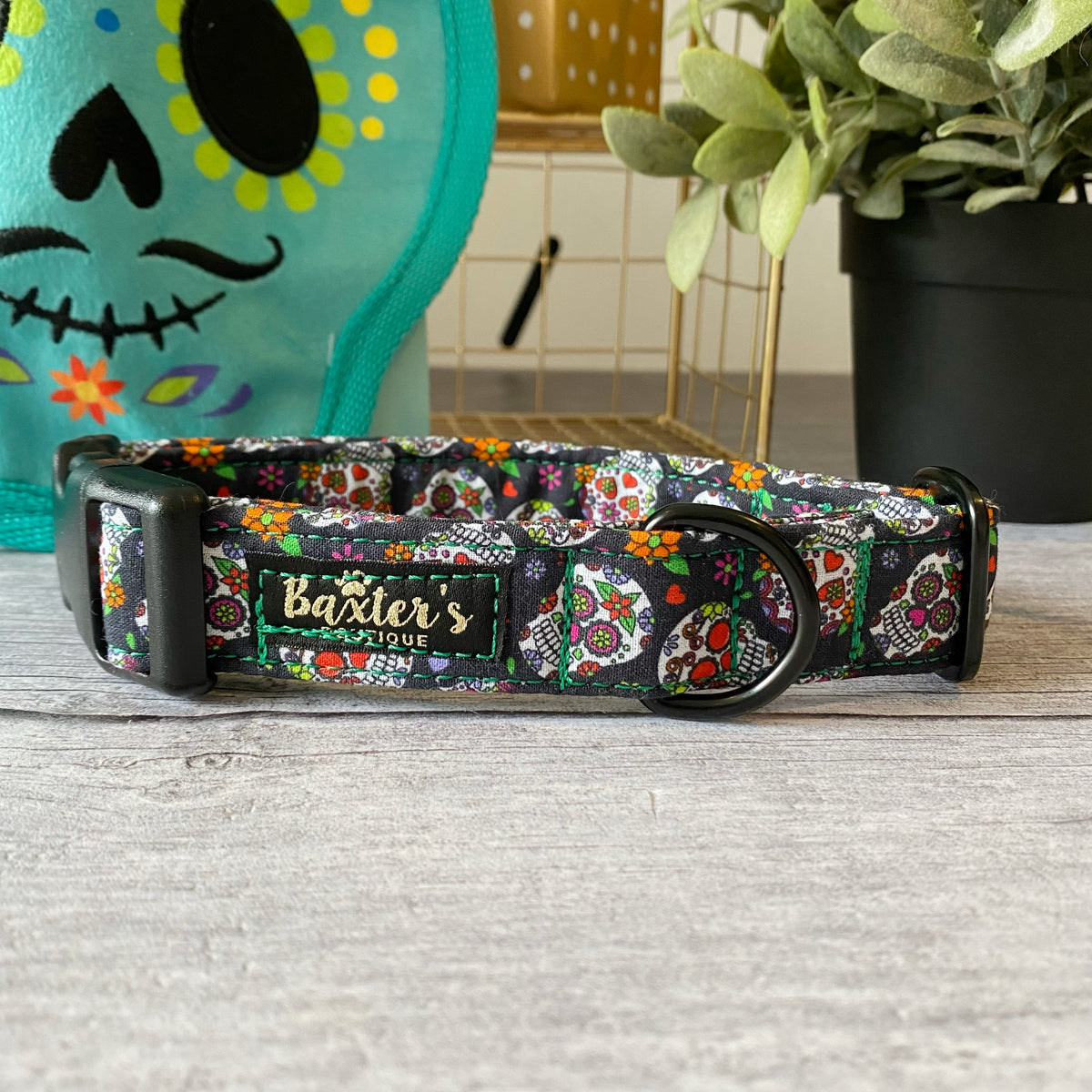 Sugar skull 2024 dog collar