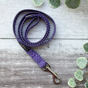 Dog Lead | Purple Polka Dot