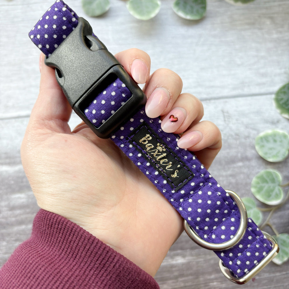 Dog Collar | Purple Polka Dot