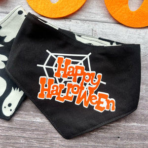 Bandana | HALLOWEEN | Glow in the Dark Ghosts / Happy Halloween Spiderweb