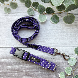 Dog Collar | Purple Polka Dot