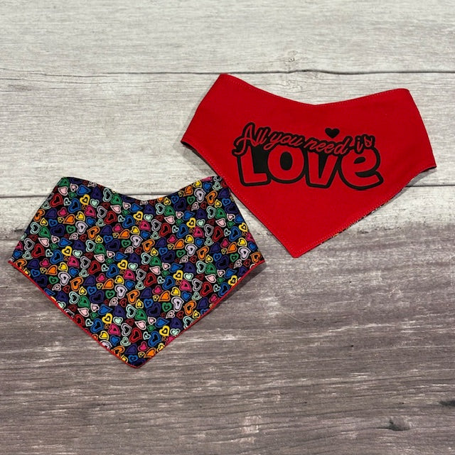 Bandana | VALENTINES | All You Need is Love / Multi-colour Hearts